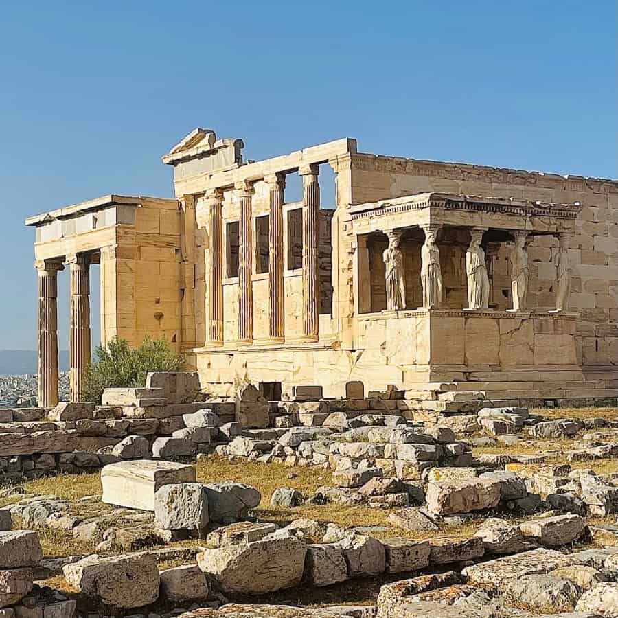 The Athens Acropolis Erechtheion in the late-day sun