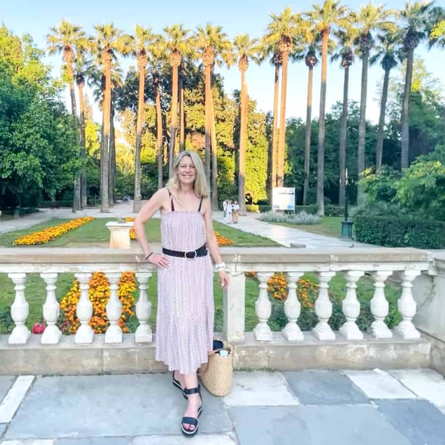 Susan Heinrich at National Gardens on a solo stay in Athens Greece