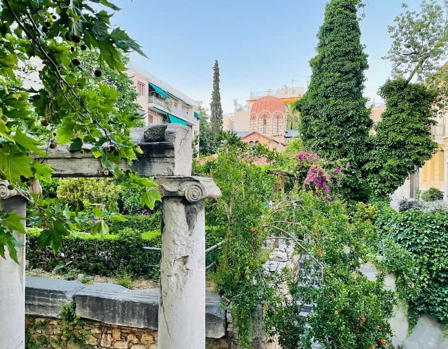 Ancient ruins on a walking tour of Athens Greece