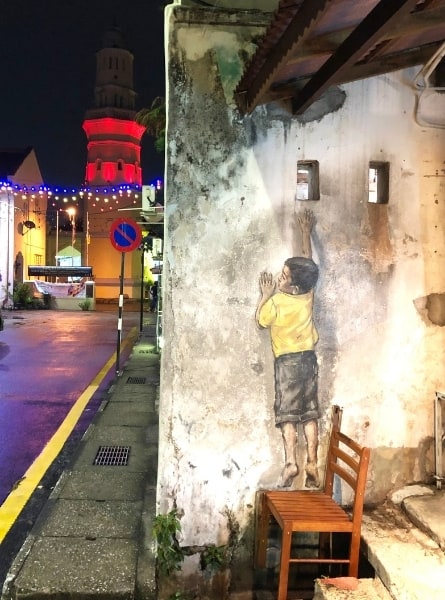 Boy on a Chair Mural in Penang