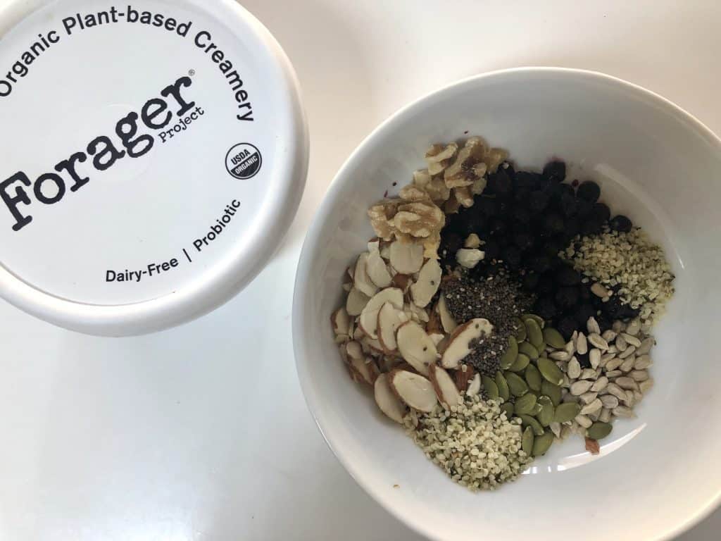 A breakfast bowl of nuts and seeds has fibre, nutrients and healthy fats