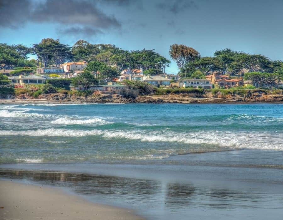The beach and coast at Carmel California