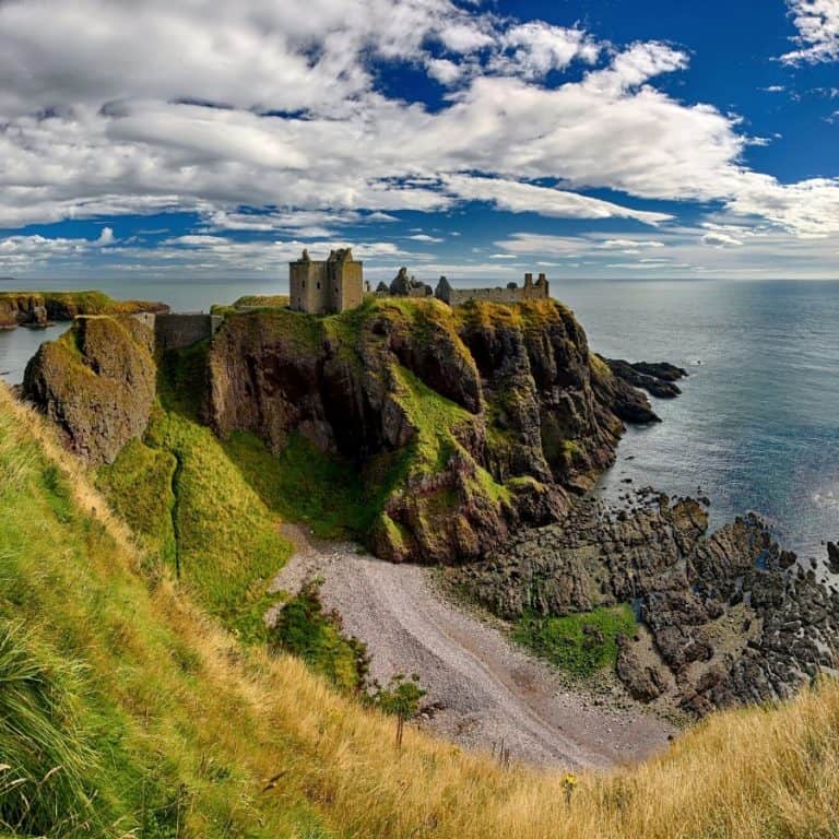 Dunnottar Castle with the sea beyond, a highlight of Castle Trail in Scotland