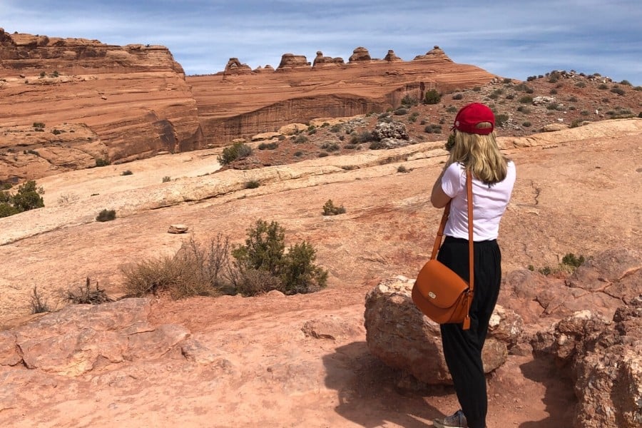 susan practicing her photography in utah