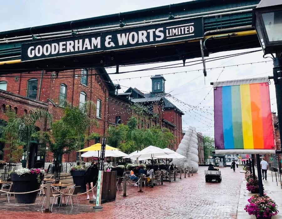 Historic buildings in Toronto's Distillery district date to the 1830's