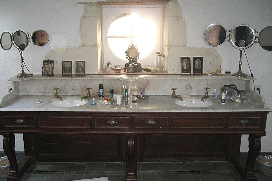 charming bathroom at le moulin bregeon