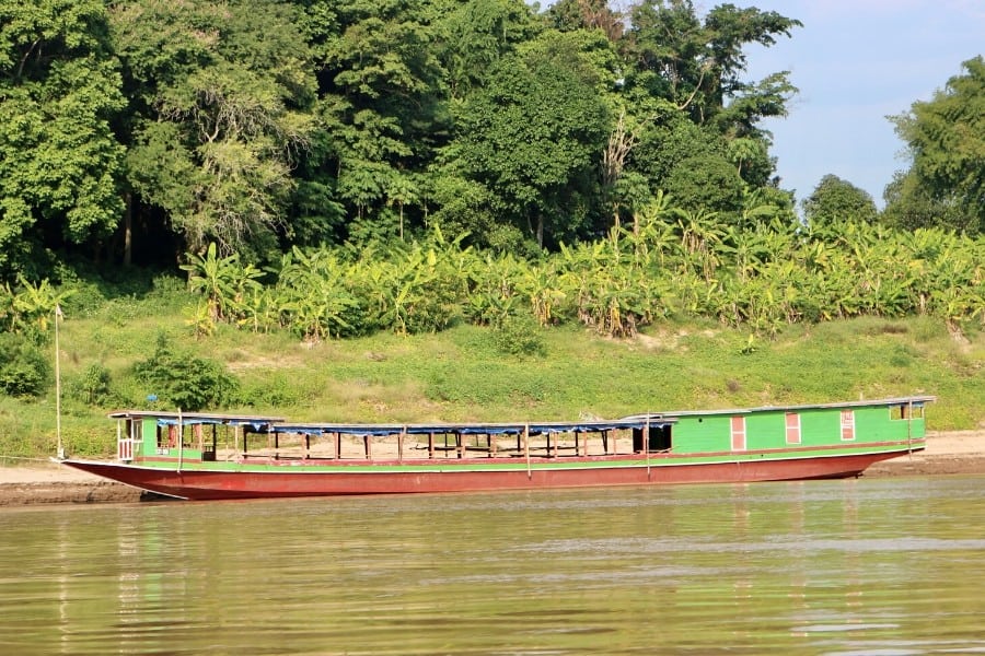 longtail boat mekong river laos