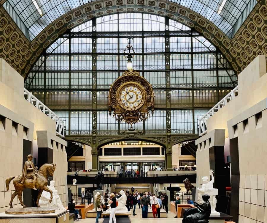 Looking toward the entry of the beautiful Musee d'Orsay building Paris