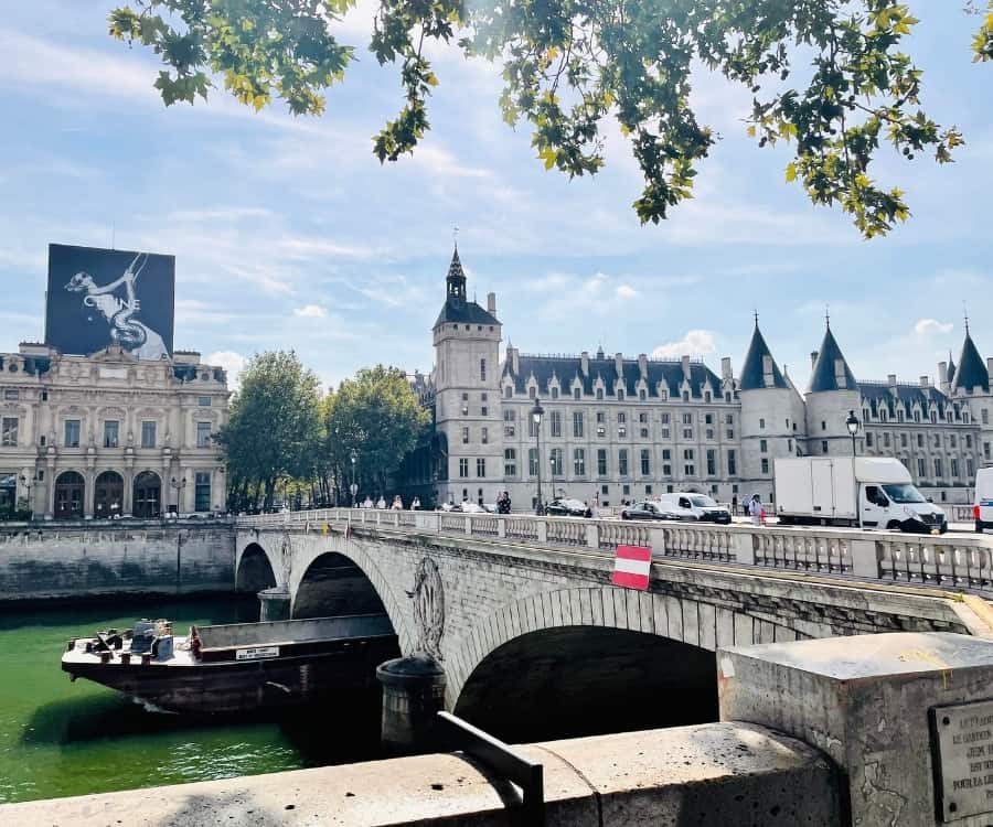 The River Seine and buildings beyond in Paris