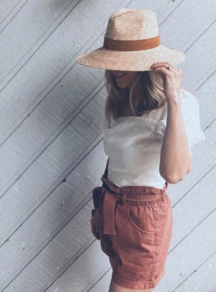 Susan Heinrich wears the Isla Straw Fedora by Gigi Pip