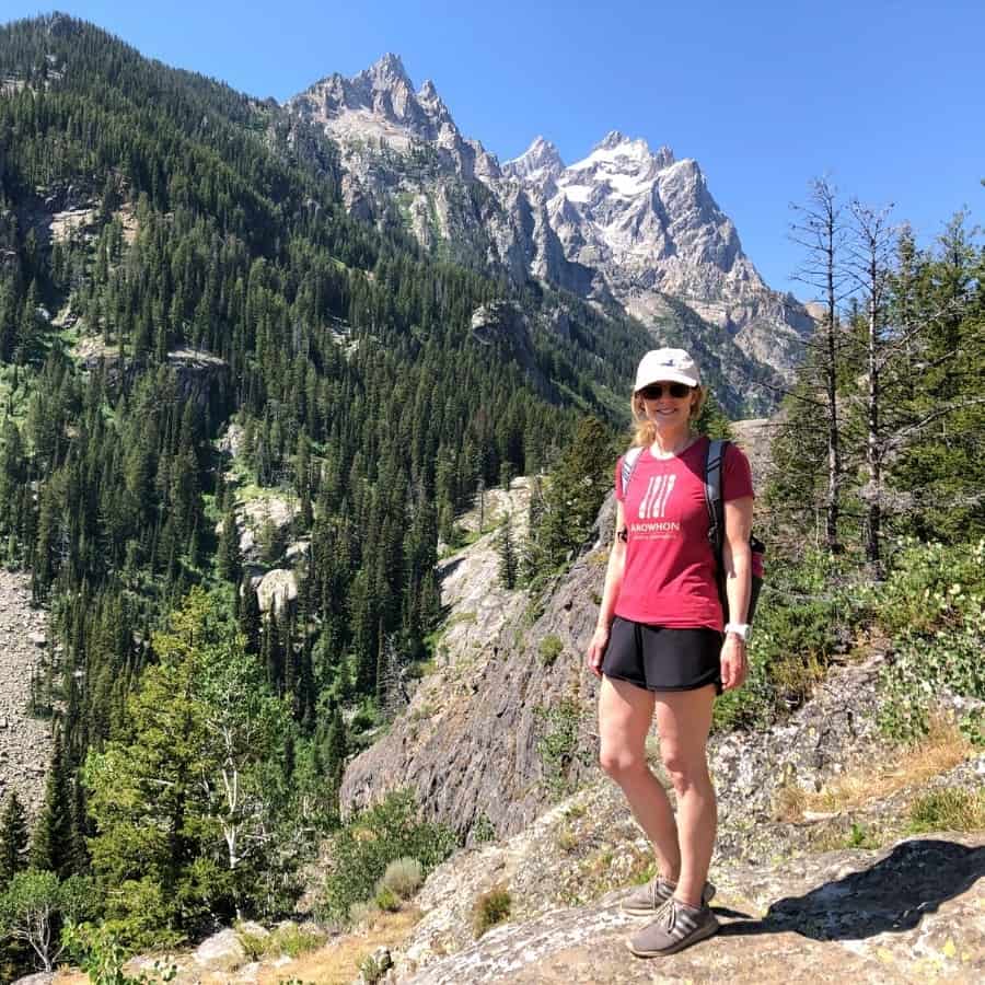Susan Heinrich hiking on Grand Teton National Park