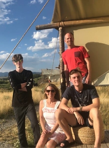 Mildife Globetrotter and her family at Under Canvas Yellowstone