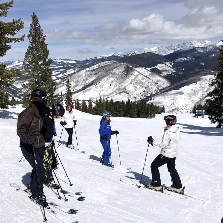 A group of women skiing together at Vail